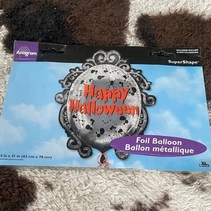 Happy Halloween Foil Balloon - Black, Gray & Orange